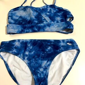 Abercrombie kids blue tye dyed 2 piece bathing suit